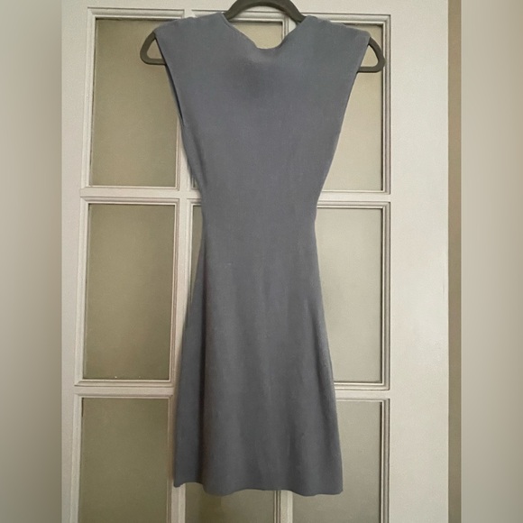 Wilfred Slate Blue Cutout Knit Mini Dress - Picture 3 of 4